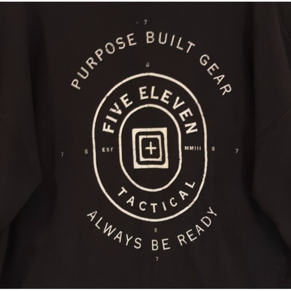 5.11 Tactical Sweatshirt Mens XL Black Crewneck Always Be Ready Logo Pullover - Picture 4 of 8